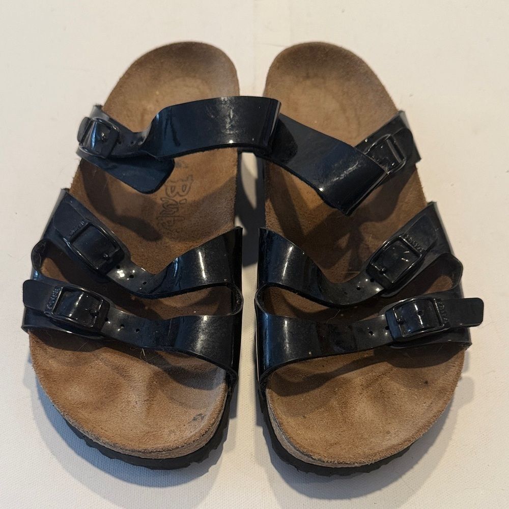 Birkenstock Black Glossy Sandals